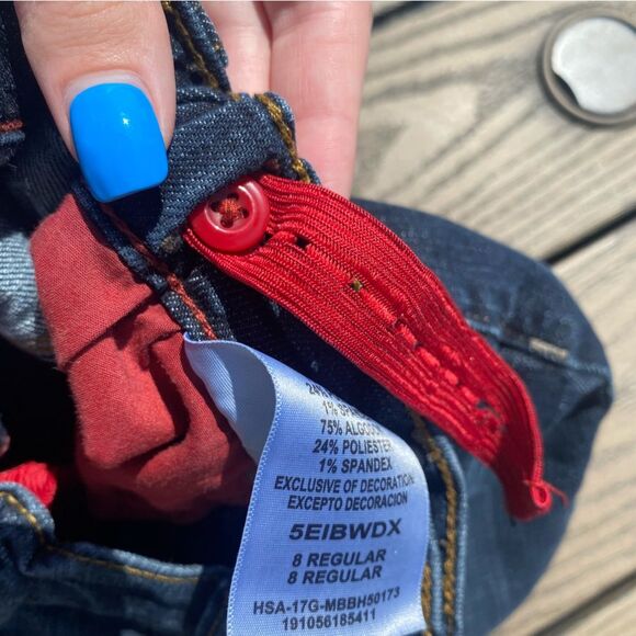 Boys Wrangler dark blue bootcut size 8 regular pull on jeans - Picture 7 of 9